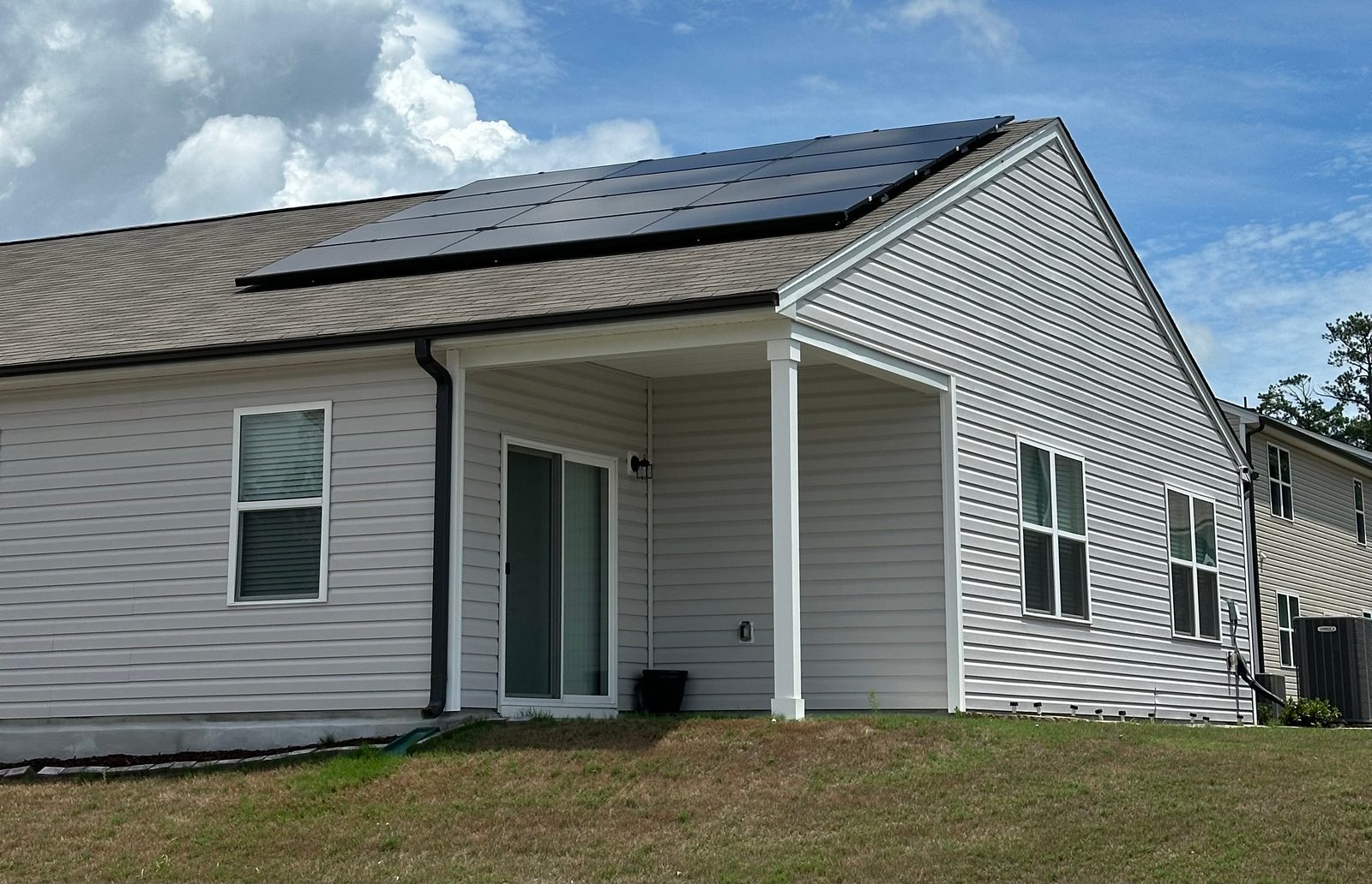 All-black solar panels installed on a single-story home in the Raleigh Triangle NC